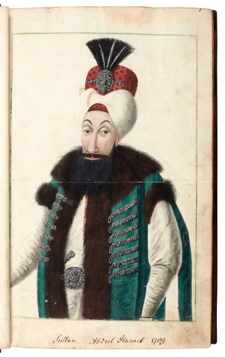 Illustrated Manuscript: ‘Costumi Turchi e Grechi fatti in Constantinopoli 1790’, Ink, opaque watercolor, and gold on paper; leather binding 
