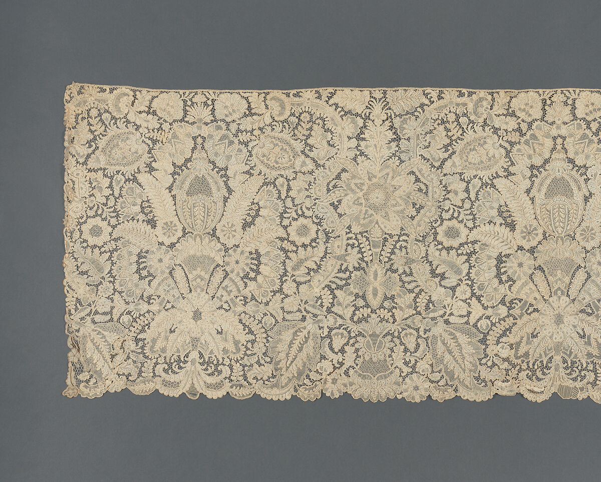 Length of Point-de-France lace, Needle lace in linen, French, possibly Alençon or Argentan