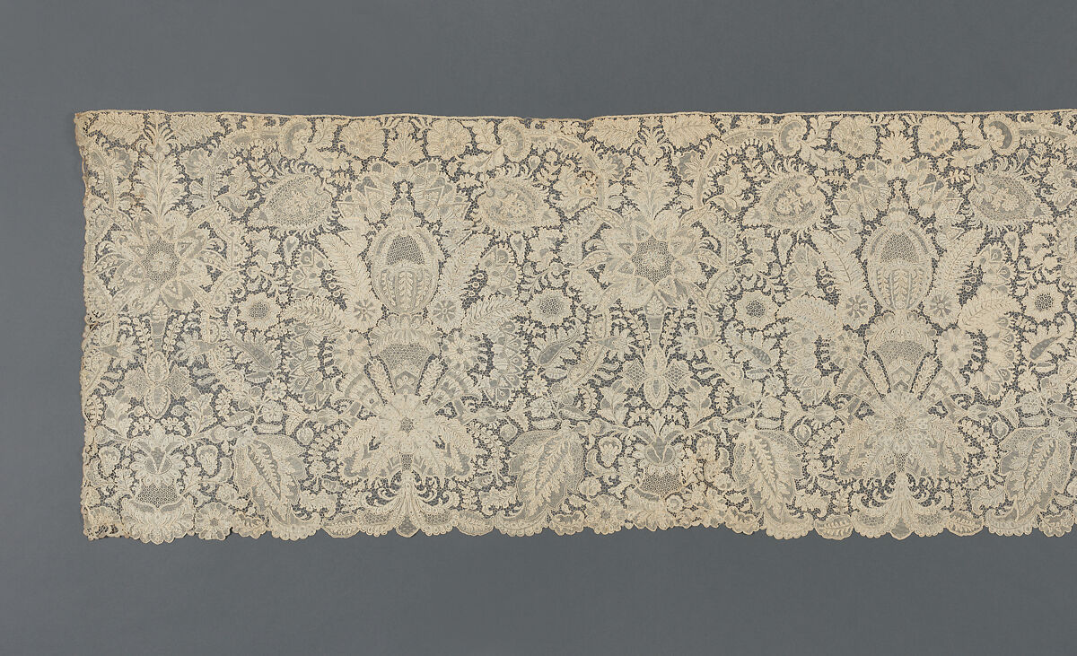 Length of Point-de-France lace, Needle lace in linen, French, possibly Alençon or Argentan