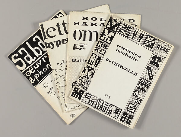 Editions lettrisme et hypergraphie, Roland Sabatier (French, Toulouse, 1942–2022 Paris)