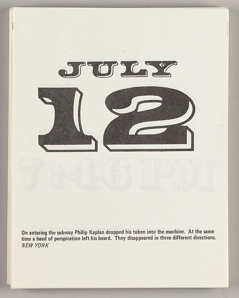 Spatial poem. No. 3 : a fluxcalender, Mieko (Chieko) Shiomi (Japanese, born 1938)