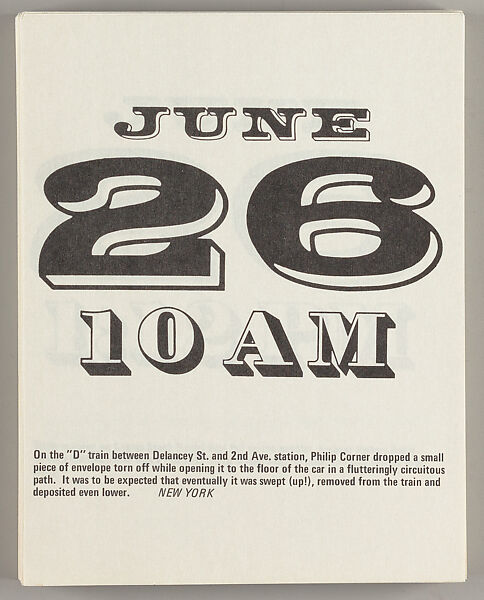 Spatial poem. No. 3 : a fluxcalender, Mieko (Chieko) Shiomi (Japanese, born 1938)