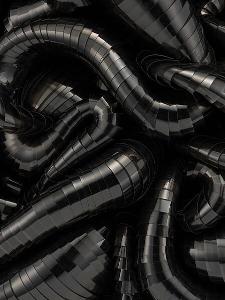 Dress, Iris van Herpen (Dutch, founded 2007), cotton, plastic (PET-G), polyester, Dutch