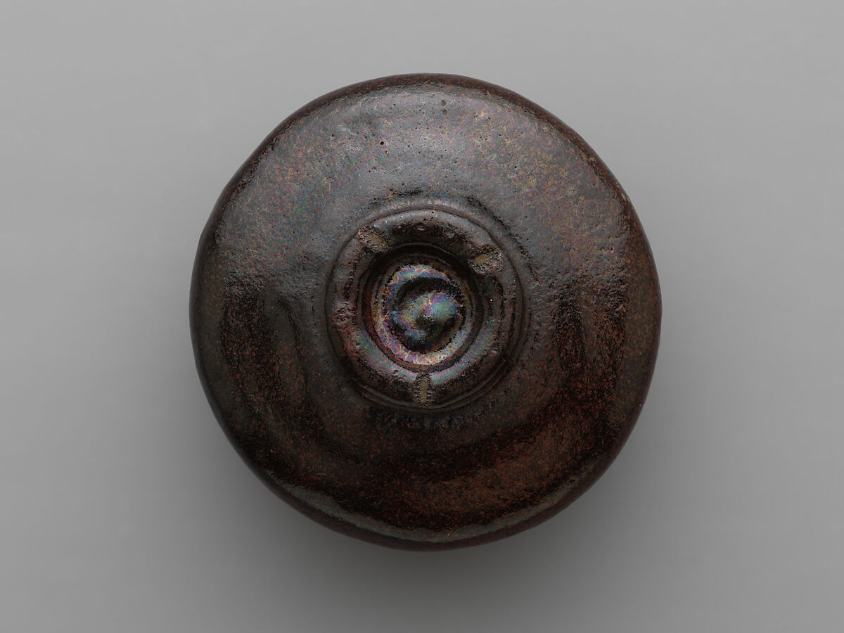 Black Raku Teabowl, named “Setting Sun” (Sekiyō), Raku Ichinyū (Japanese, 1640–1696), Earthenware with black raku glaze (Raku ware) , Japan