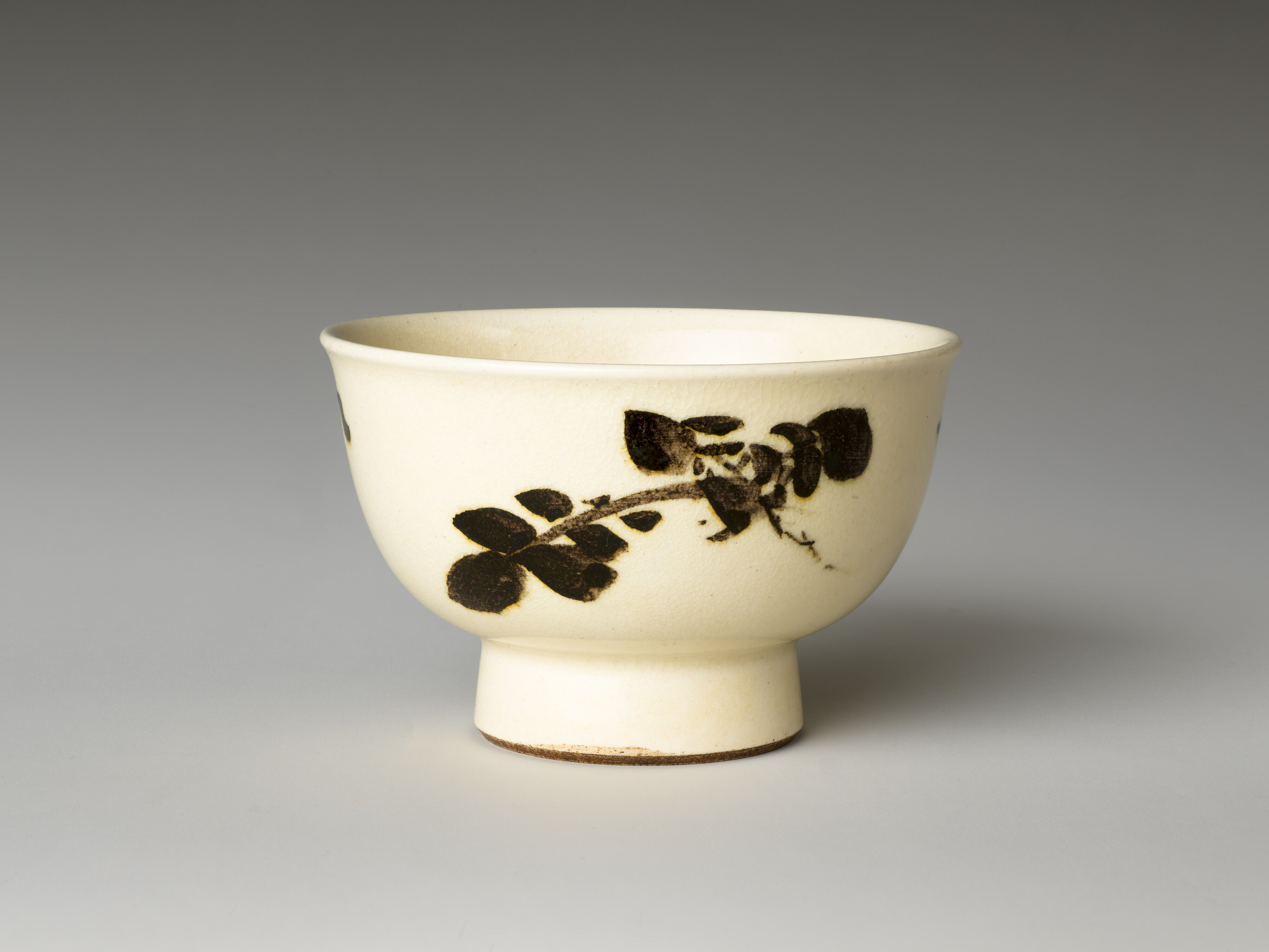 Set of Five Sencha Teacups with Auspicious Plants, Seifu Yohei III (Japanese, 1851–1914), Porcelain with underglaze iron oxide, Japan