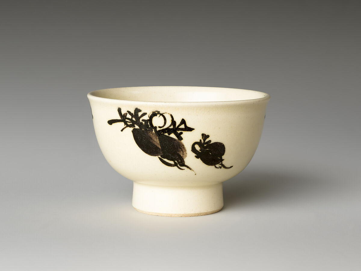 Set of Five Sencha Teacups with Auspicious Plants, Seifu Yohei III (Japanese, 1851–1914), Porcelain with underglaze iron oxide, Japan