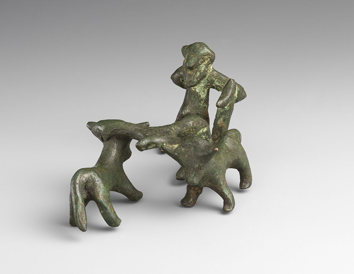 Bronze statuette of a plowing scene, Bronze, East Greek