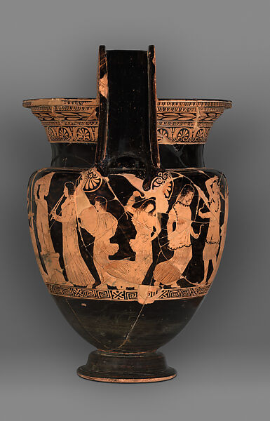 Terracotta volute- krater, Attributed to the Group of Polygnotos, Terracotta, Greek, Attic