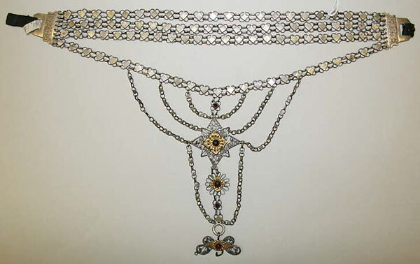 Collar, silver, garnet, Croatian 