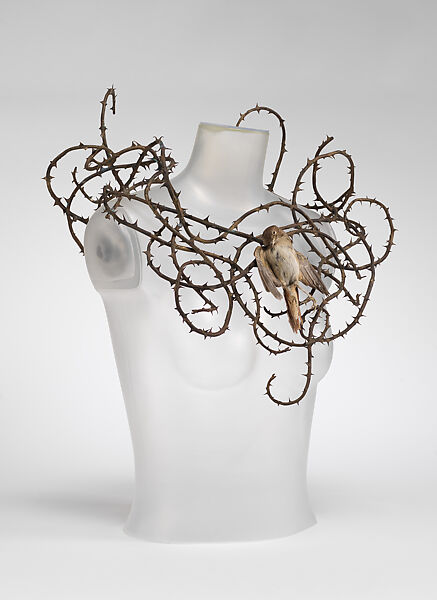 "The Nightingale and the Rose", Simon Costin (British, born 1963), brass, preserved nightingale (Luscinia megarhynchos), British