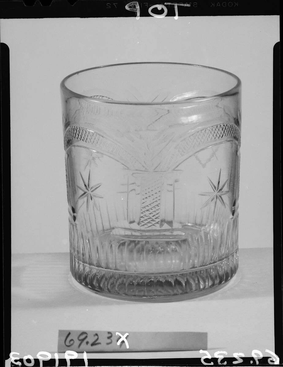 Tumbler, Cut blown lead glass, American 