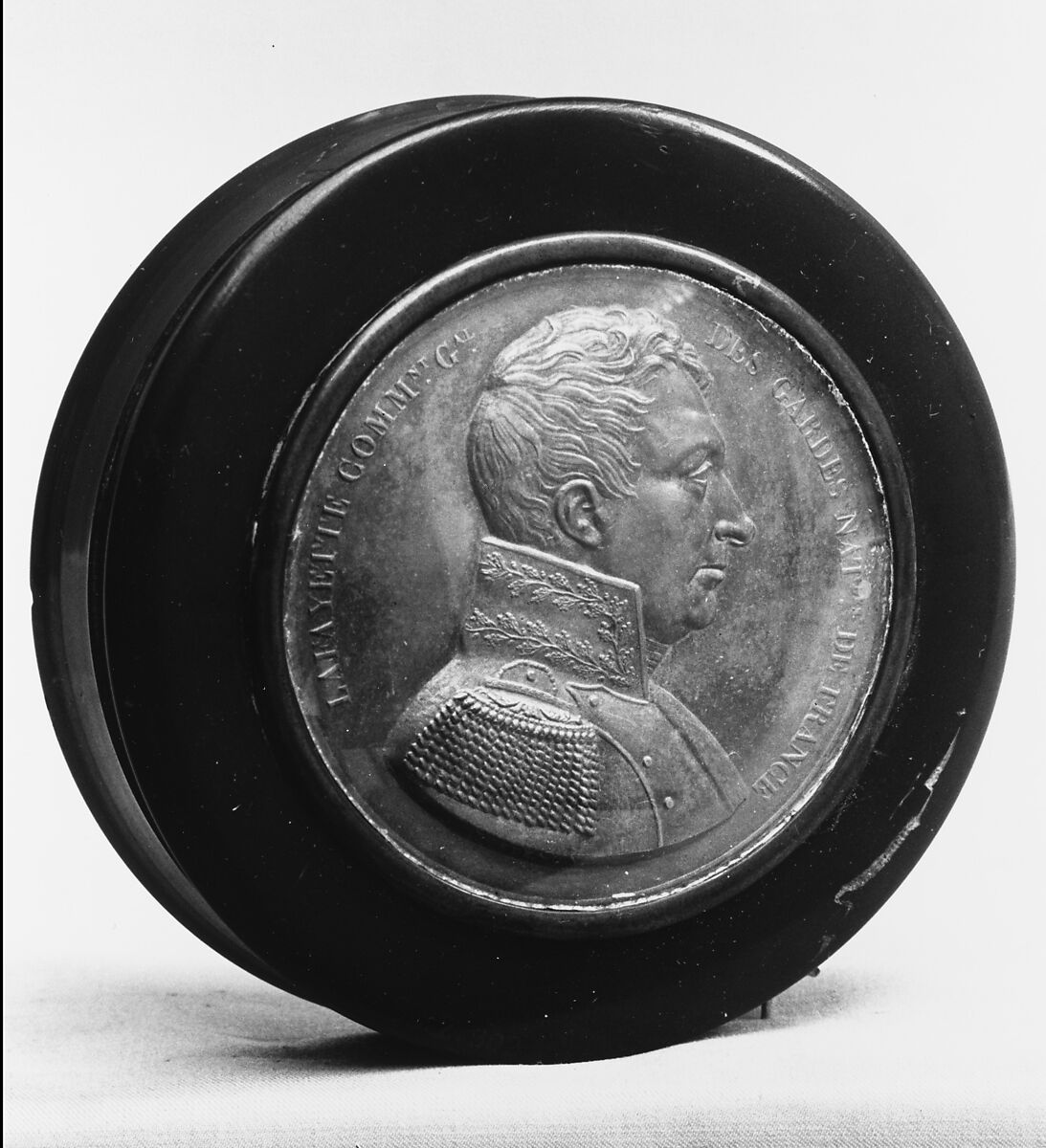 Medallion of the Marquis de Lafayette, Tortoiseshell, gilt brass 