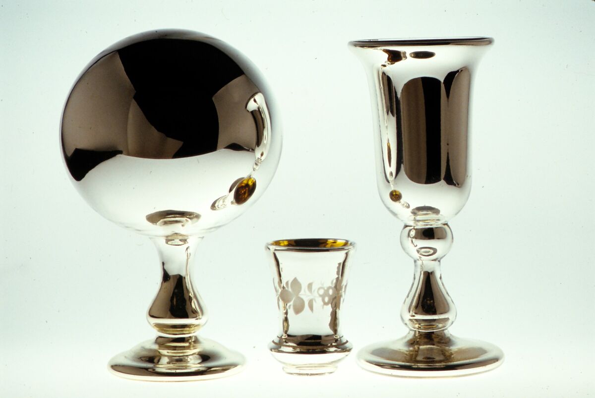 Tumbler, Free-blown silvered glass