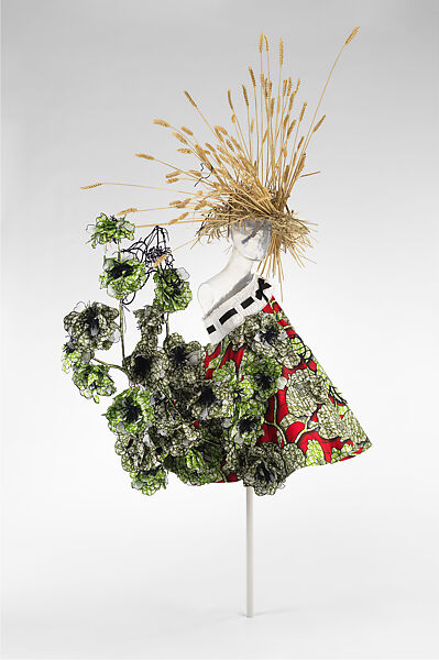 Ensemble, Viktor &amp; Rolf (Dutch, founded 1993), cotton, silk, synthetic fiber, cotton, straw, Dutch