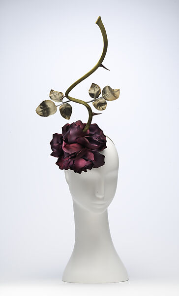 "The Upside Down Rose", Philip Treacy (Irish, born 1966), silk, silk-polyester, cotton, wood, copper, British