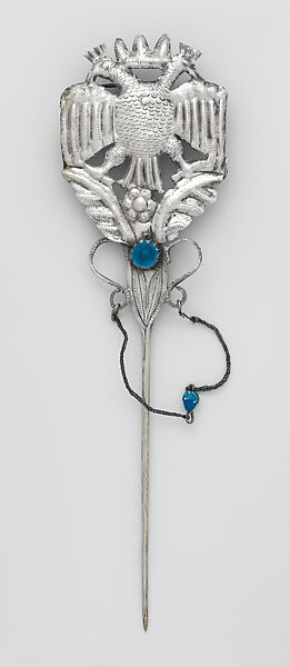 Tupu (pin), Peruvian artist(s), Silver, glass, Peruvian 