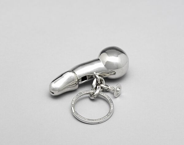 Vivienne Westwood Penis Whistle Keyring with Orb Charm, Vivienne Westwood (British, 1941–2022), Brass/Rhodium