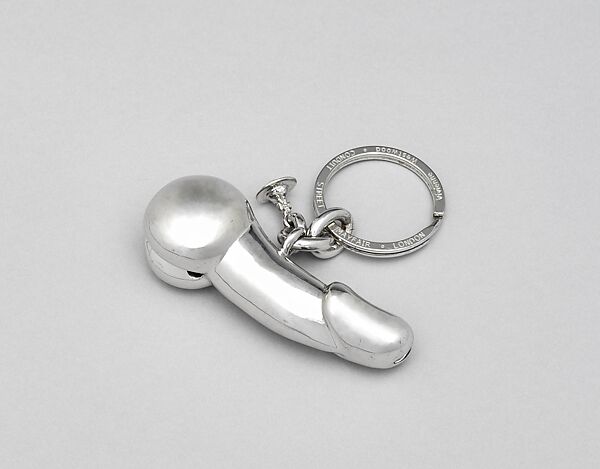 Vivienne Westwood Penis Whistle Keyring with Orb Charm, Vivienne Westwood (British, 1941–2022), Brass/Rhodium