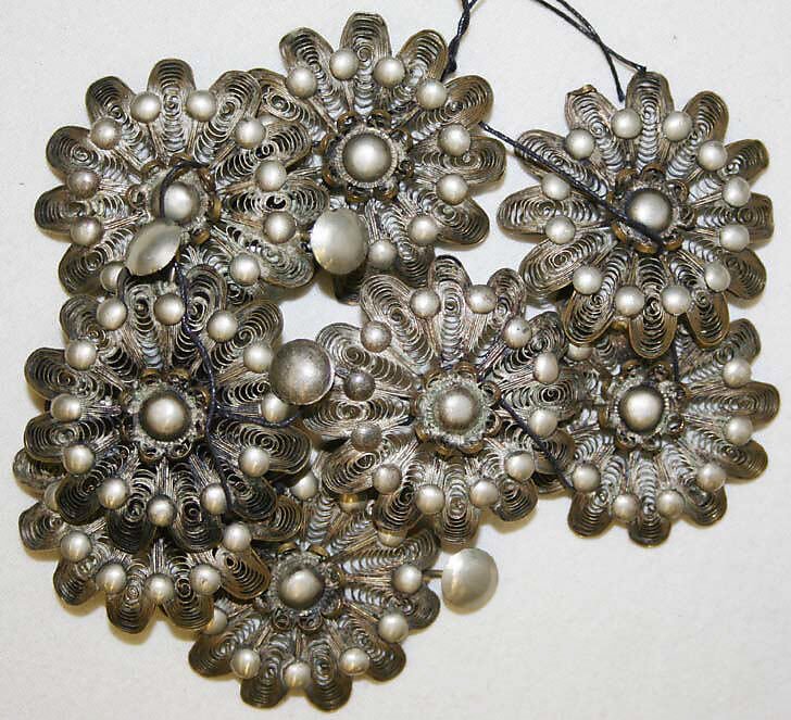 Jewelry set, [no medium available] low alloy silver?, Swiss