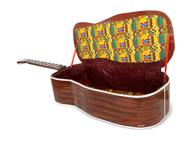 For a Musician, Made by the artist Paa Joe (Ghanaian, born 1947) in 2025, Emele, enamel, cloth, Ghanaian