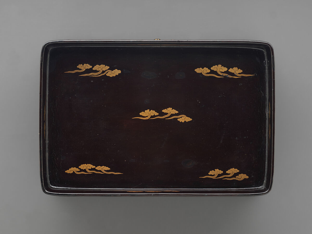Sutra Box (Kyōbako) with Sun and Clouds, Lacquered wood with gold hiramaki-e; gilt bronze fittings, Japan