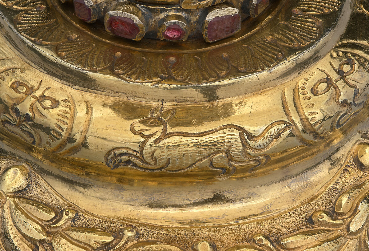 Pair of Torah finials (Rimmonim), Silver, partially gilded, rubies, emeralds, freshwater pearls, enamel, colored glass, Austrian, Galicia (present day Poland/Ukraine)