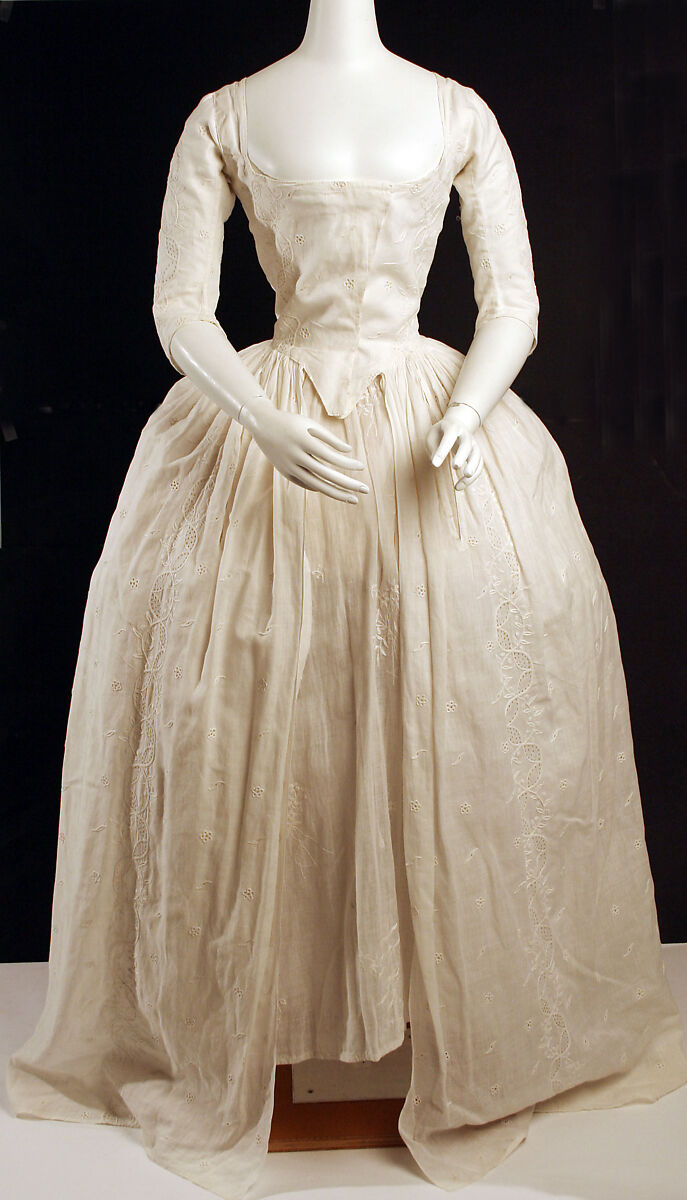 Robe à l'anglaise, cotton, flax, British 