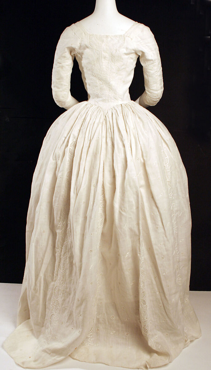 Robe à l'anglaise, cotton, flax, British