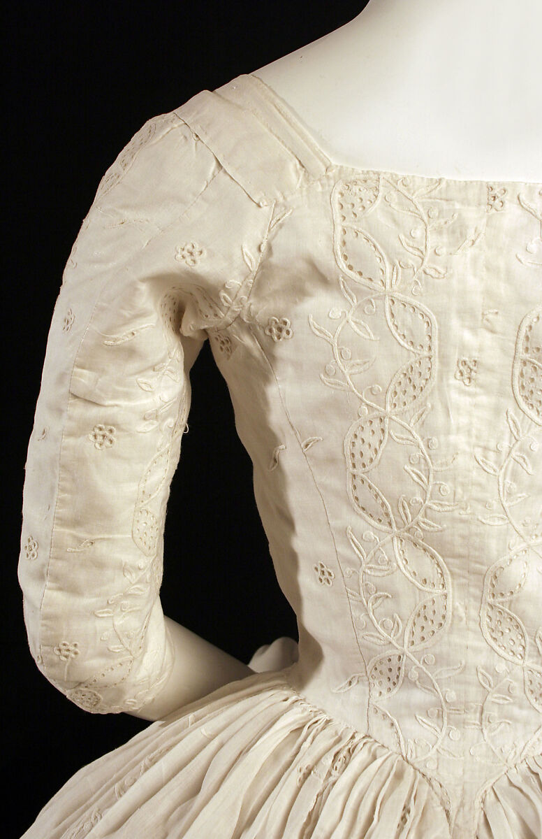 Robe à l'anglaise, cotton, flax, British