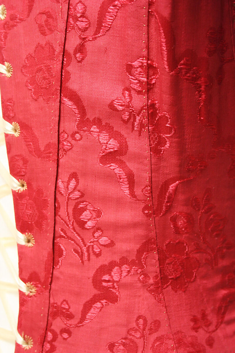 Bodice, silk, leather, iron, baleen, linen, European