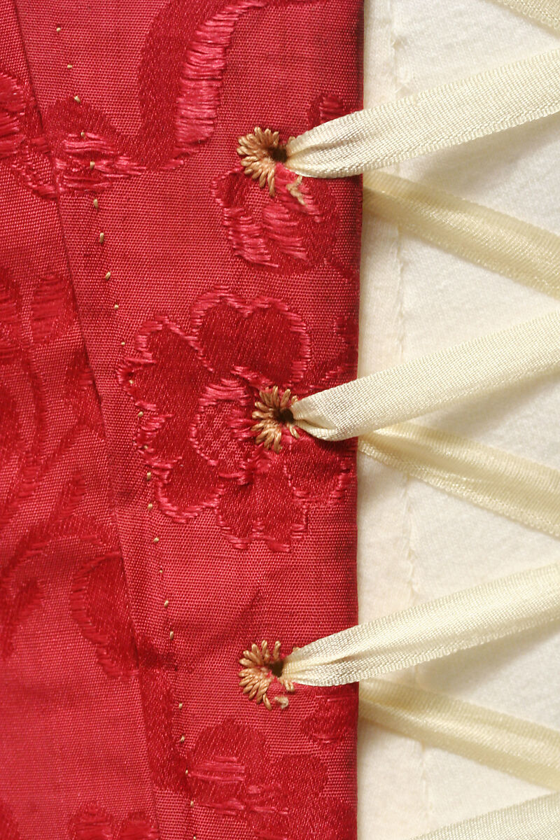 Bodice, silk, leather, iron, baleen, linen, European