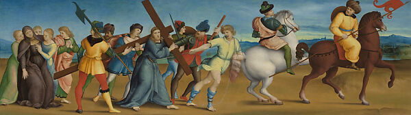The Procession to Calvary (Panel from the Predella of the Colonna Altarpiece), Raphael (Raffaello Sanzio or Santi)  Italian, Oil and traces of gold on wood (probably poplar)