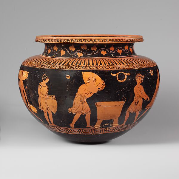 Terracotta dinos (deep round-bottomed bowl), Attributed to the Darius Painter, Terracotta, Greek, South Italian, Apulian