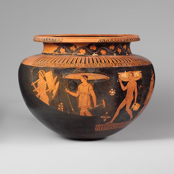 Terracotta dinos (deep round-bottomed bowl), Attributed to the Darius Painter, Terracotta, Greek, South Italian, Apulian