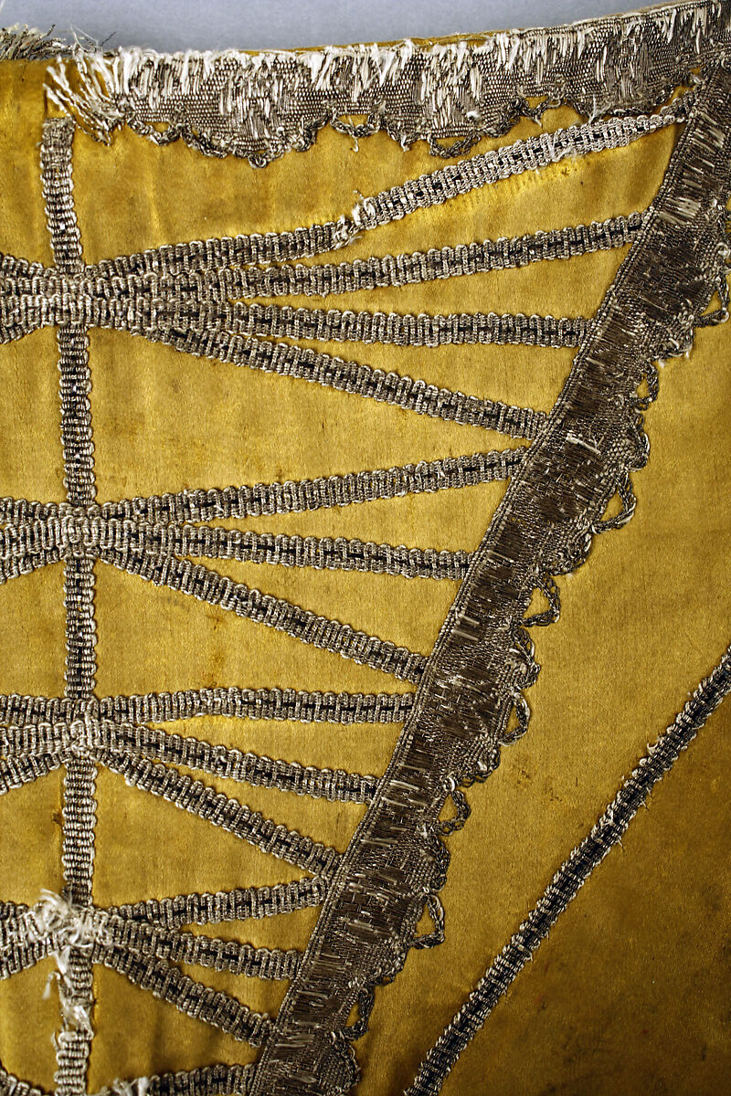 Corset, silk, metallic thread, French