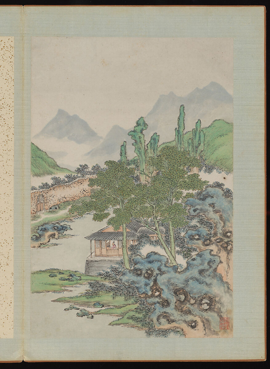 Landscapes, Shangrui (Chinese, born 1634–?), Album of eight leaves; ink and color on paper, China