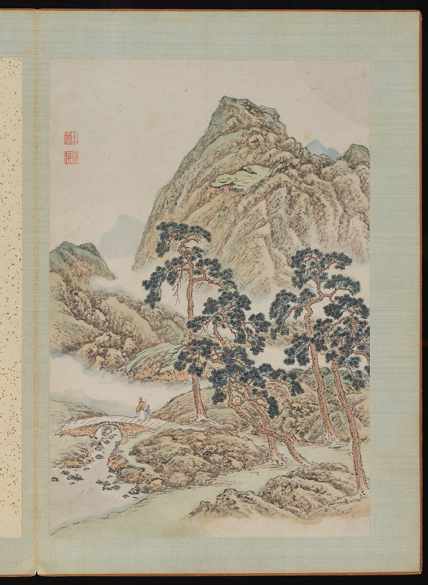 Landscapes, Shangrui (Chinese, born 1634–?), Album of eight leaves; ink and color on paper, China