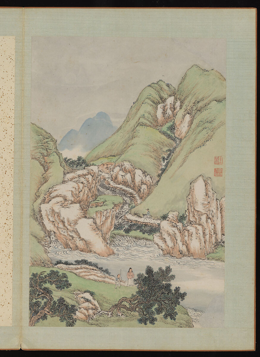 Landscapes, Shangrui (Chinese, born 1634–?), Album of eight leaves; ink and color on paper, China