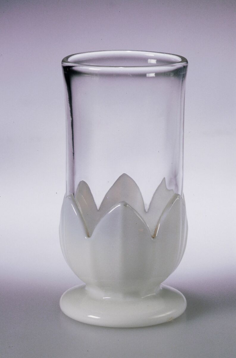 Tumbler, Possibly Bakewell, Pears and Company (1836–1882), Free-blown colorless and white opaque opalescent glass, American 