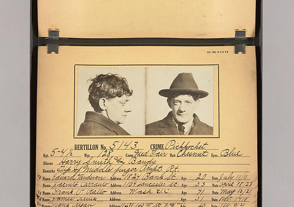 [Mugshots of Suspected Pickpockets, from American Police Files], Unknown, Gelatin silver prints