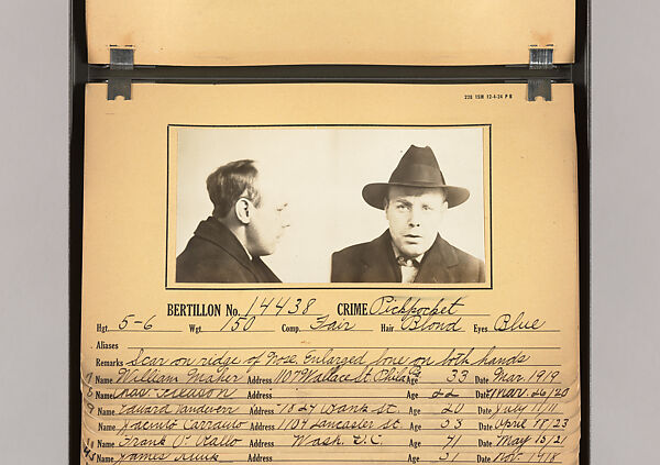 [Mugshots of Suspected Pickpockets, from American Police Files], Unknown, Gelatin silver prints