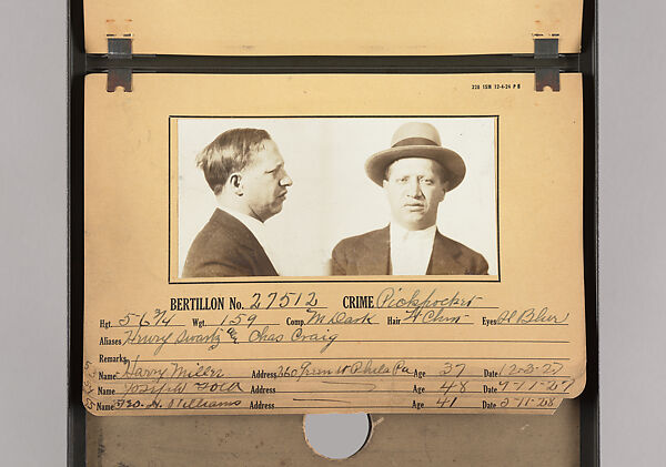 [Mugshots of Suspected Pickpockets, from American Police Files], Unknown, Gelatin silver prints