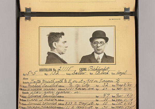 [Mugshots of Suspected Pickpockets, from American Police Files], Unknown, Gelatin silver prints