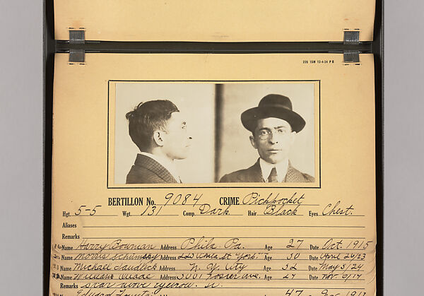 [Mugshots of Suspected Pickpockets, from American Police Files], Unknown, Gelatin silver prints