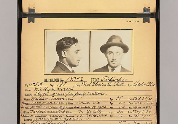 [Mugshots of Suspected Pickpockets, from American Police Files], Unknown, Gelatin silver prints