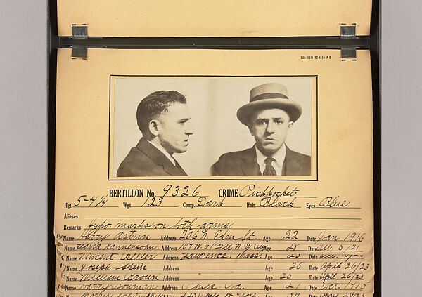 [Mugshots of Suspected Pickpockets, from American Police Files], Unknown, Gelatin silver prints