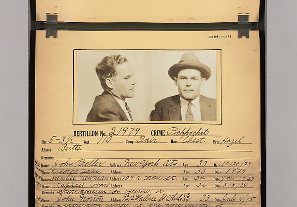 [Mugshots of Suspected Pickpockets, from American Police Files], Unknown, Gelatin silver prints