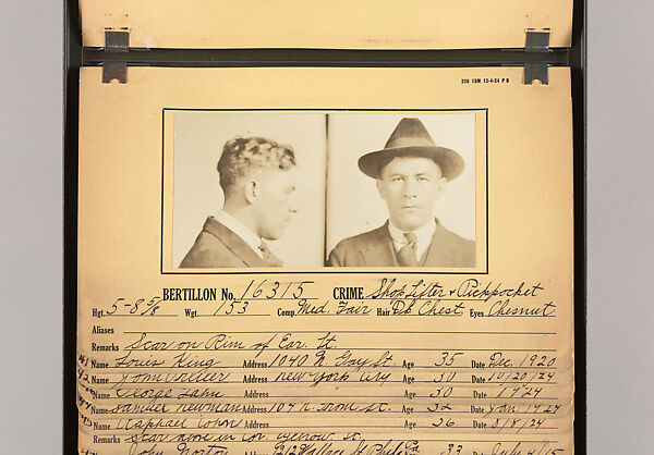 [Mugshots of Suspected Pickpockets, from American Police Files], Unknown, Gelatin silver prints