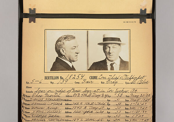 [Mugshots of Suspected Pickpockets, from American Police Files], Unknown, Gelatin silver prints