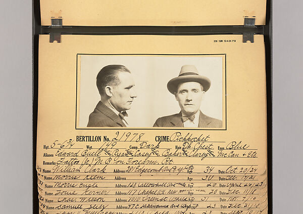 [Mugshots of Suspected Pickpockets, from American Police Files], Unknown, Gelatin silver prints